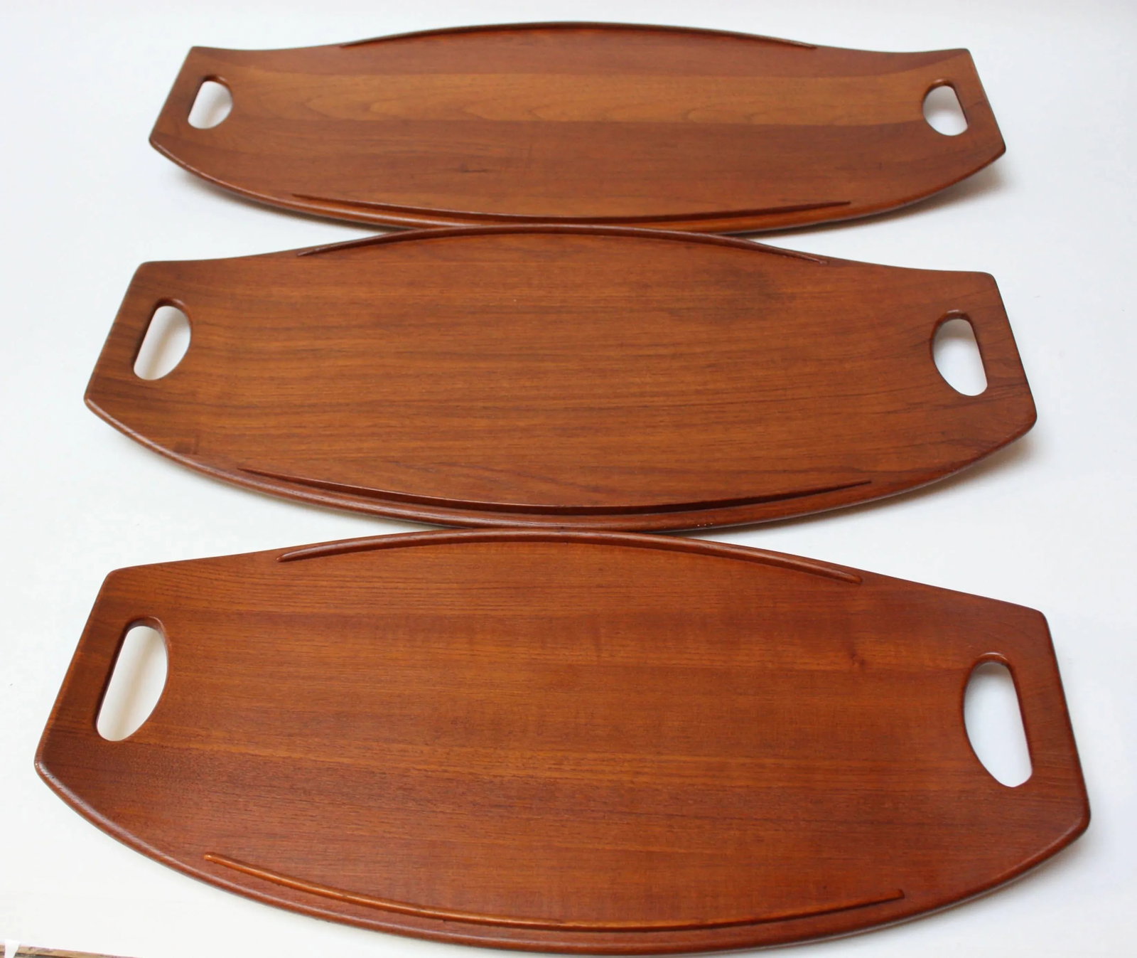 Nest Staved Teak Serving Trays by Jens Quistgaard for Dansk - Set of 3 - 5