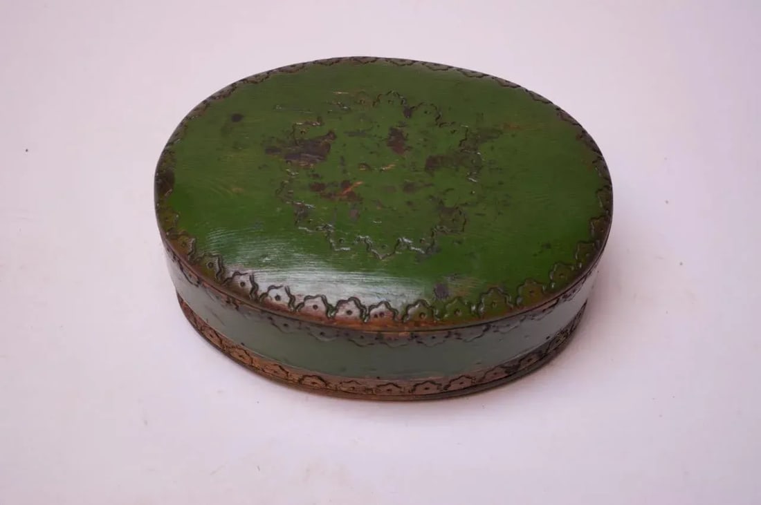 1930s Folk Art Wood-Burned and Hand-Painted Soap Box - 11