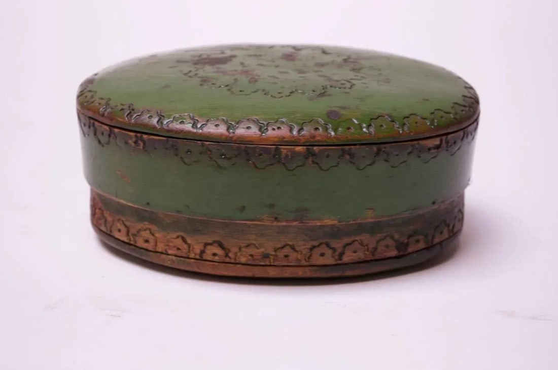 1930s Folk Art Wood-Burned and Hand-Painted Soap Box - 2