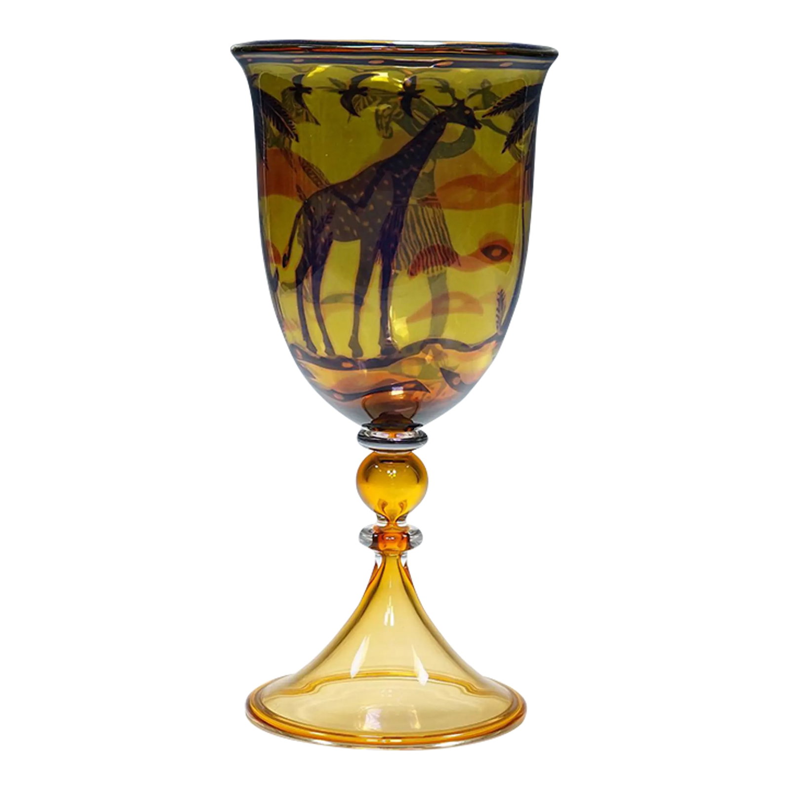 Art Glass Graal Goblet by Wilke Adolfsson 1988 (1 of 12)