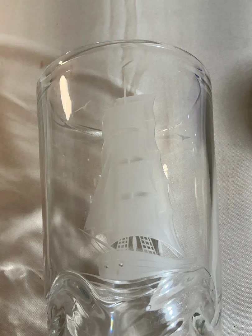 Mid 20th Century Orrefors Vicke Lindstrand Engraved Ship Crystal Vase - 6