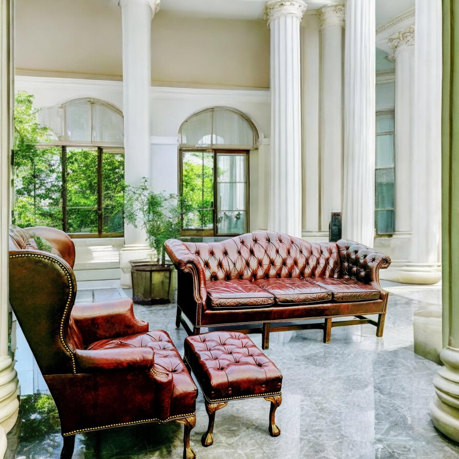 Elevate Your Living Space With the Timeless Elegance of This Exquisite Chesterfield Leather Set by B - 5