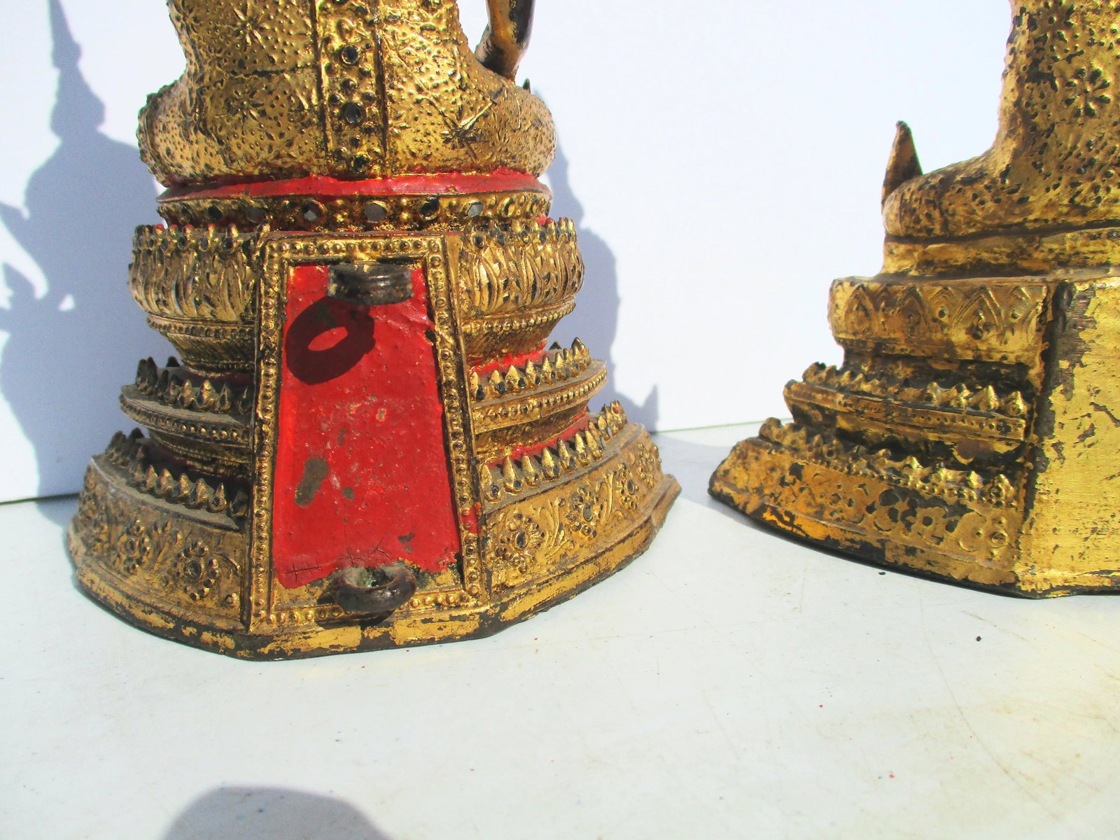 Thai Gilt Bronze Buddha-- 2 Vintage - a Pair - 6