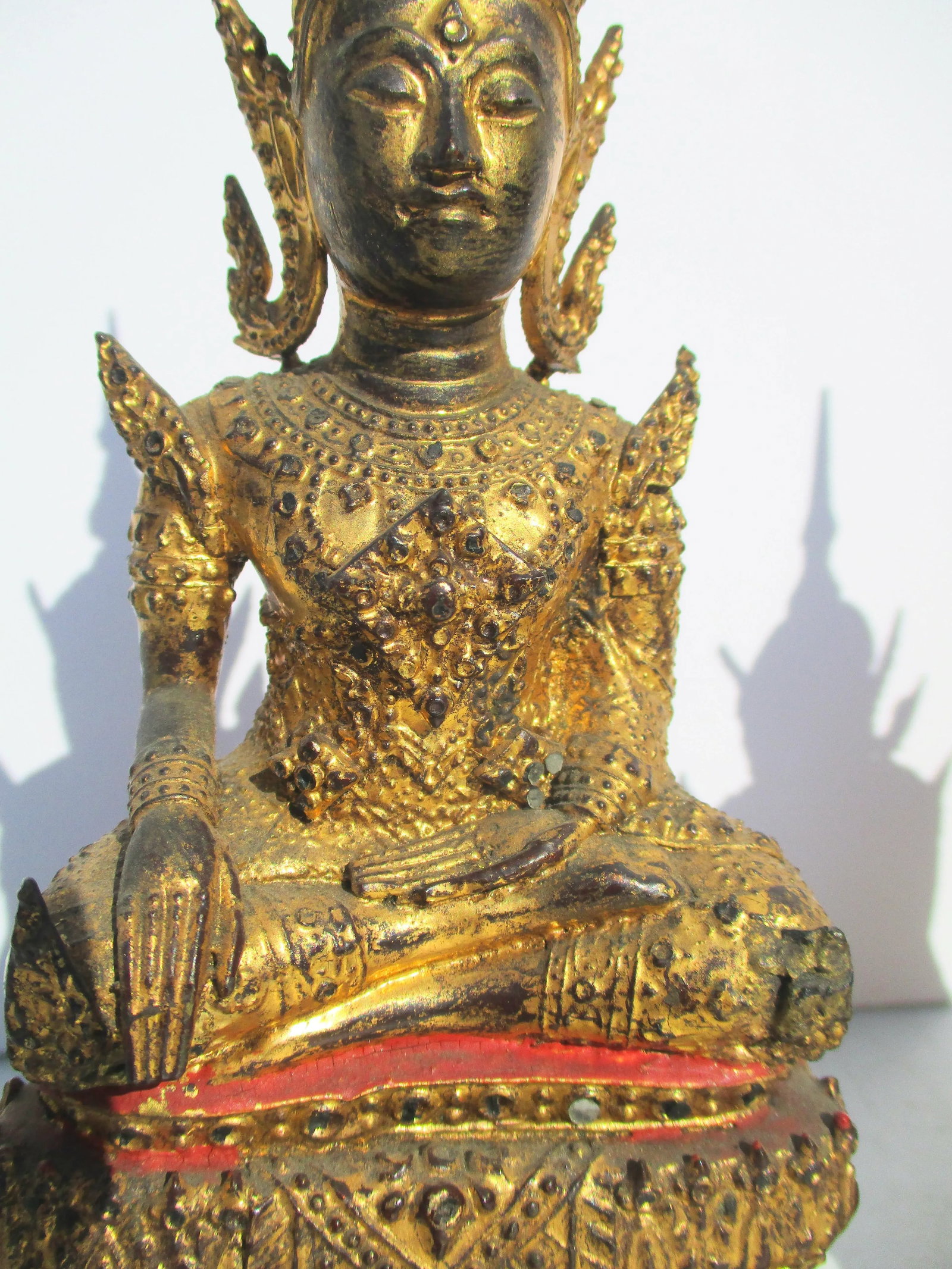 Thai Gilt Bronze Buddha-- 2 Vintage - a Pair - 8