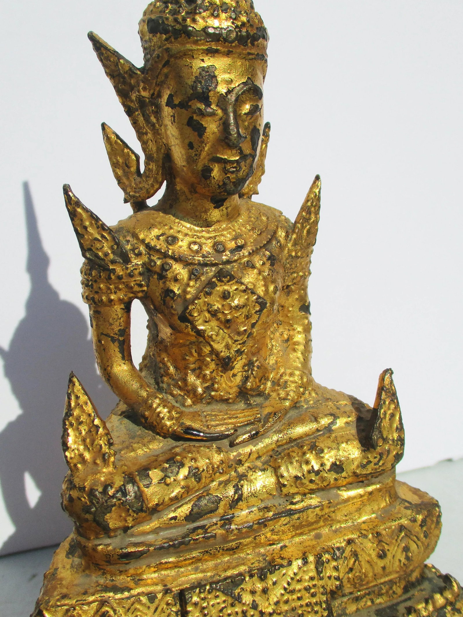 Thai Gilt Bronze Buddha-- 2 Vintage - a Pair - 9