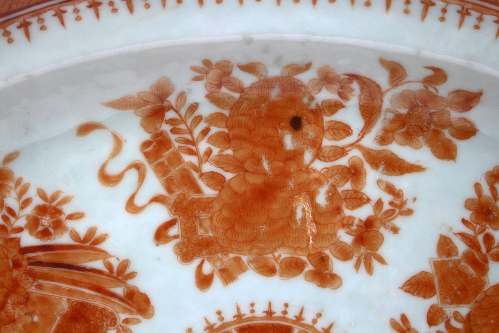 Circa 1830 Chinese Export Porcelain Orange Fitzhugh Platter - 5
