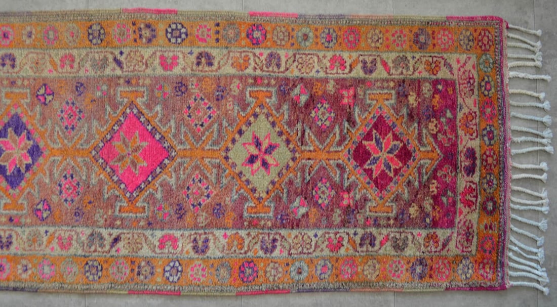 1960s Vintage Runner Rug Hand Knotted Kurdish Tribal Extra Long Runner 2"²11"³ × - 10