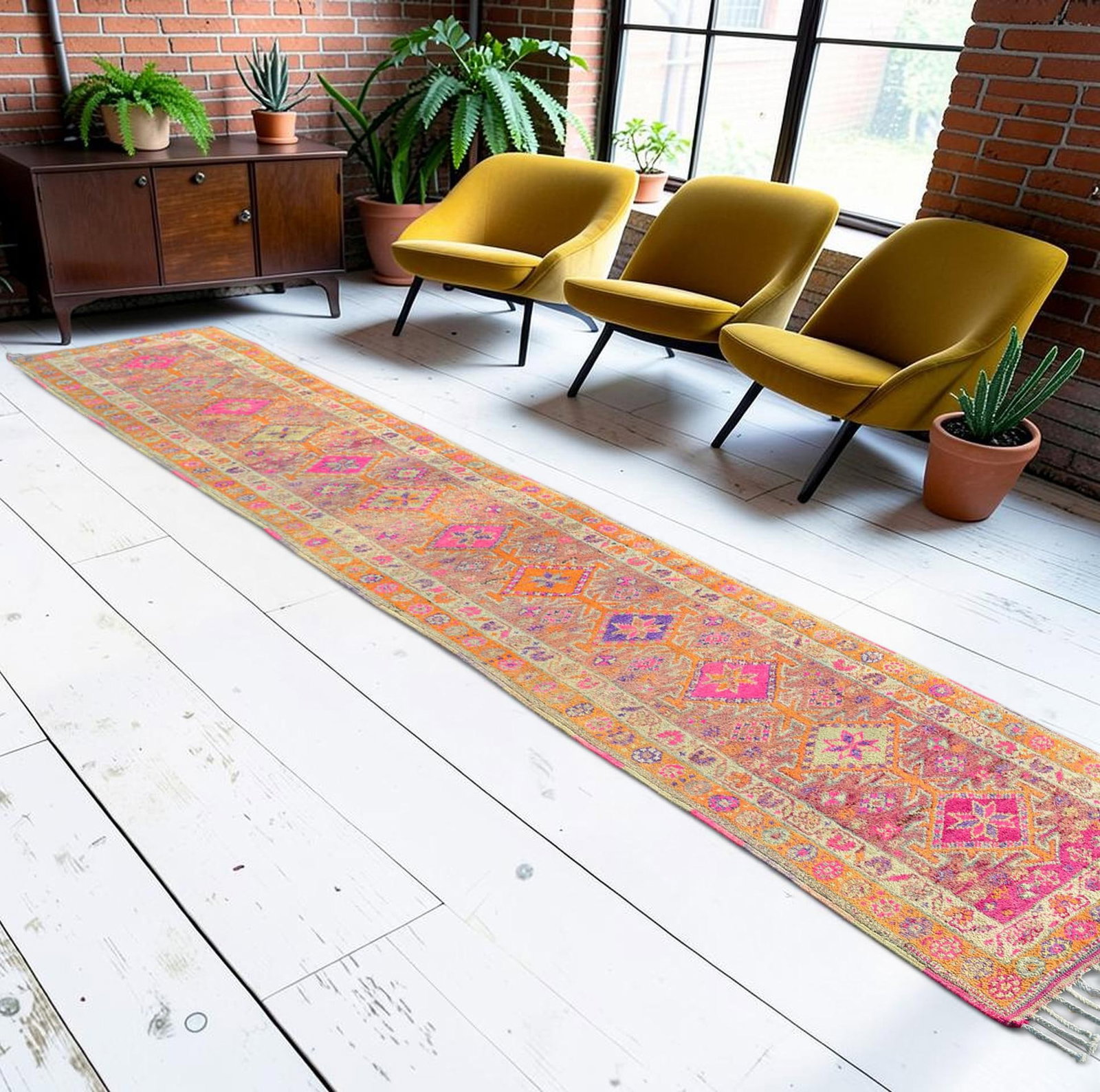 1960s Vintage Runner Rug Hand Knotted Kurdish Tribal Extra Long Runner 2"²11"³ × - 2