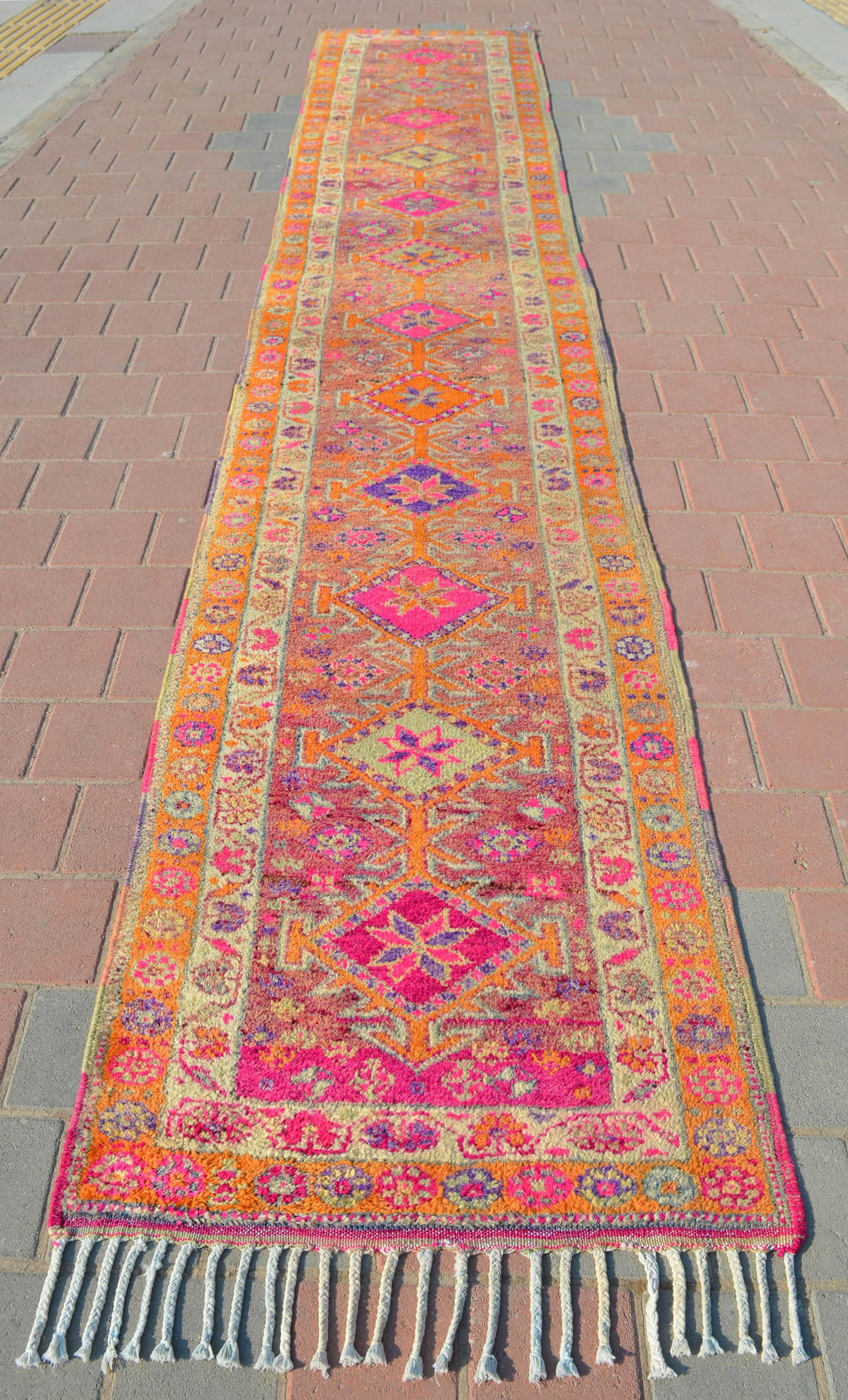 1960s Vintage Runner Rug Hand Knotted Kurdish Tribal Extra Long Runner 2"²11"³ × - 7