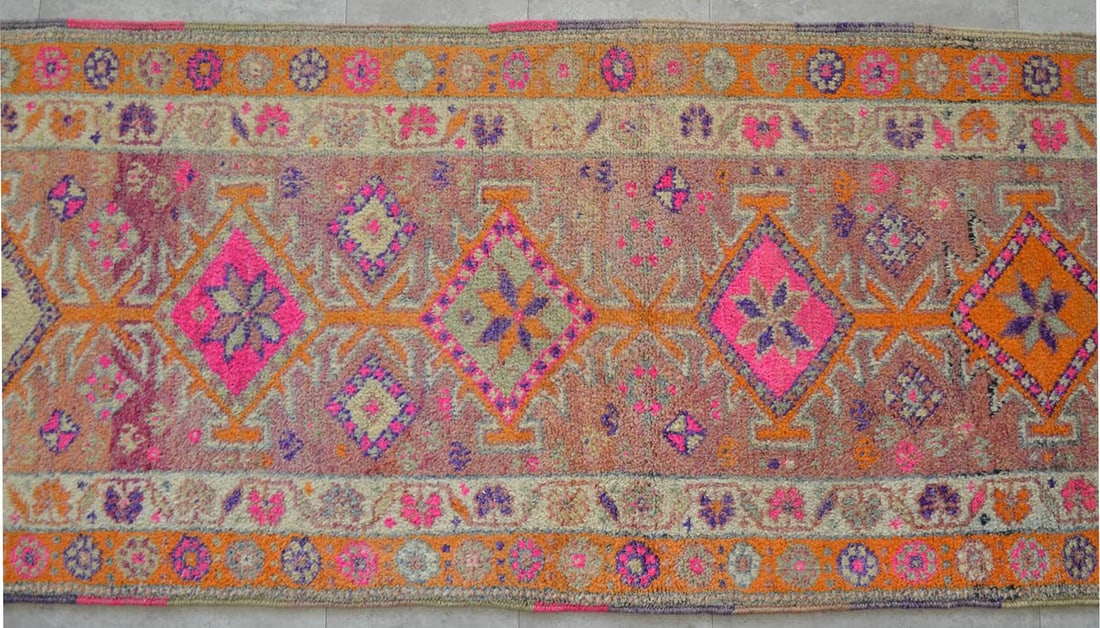 1960s Vintage Runner Rug Hand Knotted Kurdish Tribal Extra Long Runner 2"²11"³ × - 9