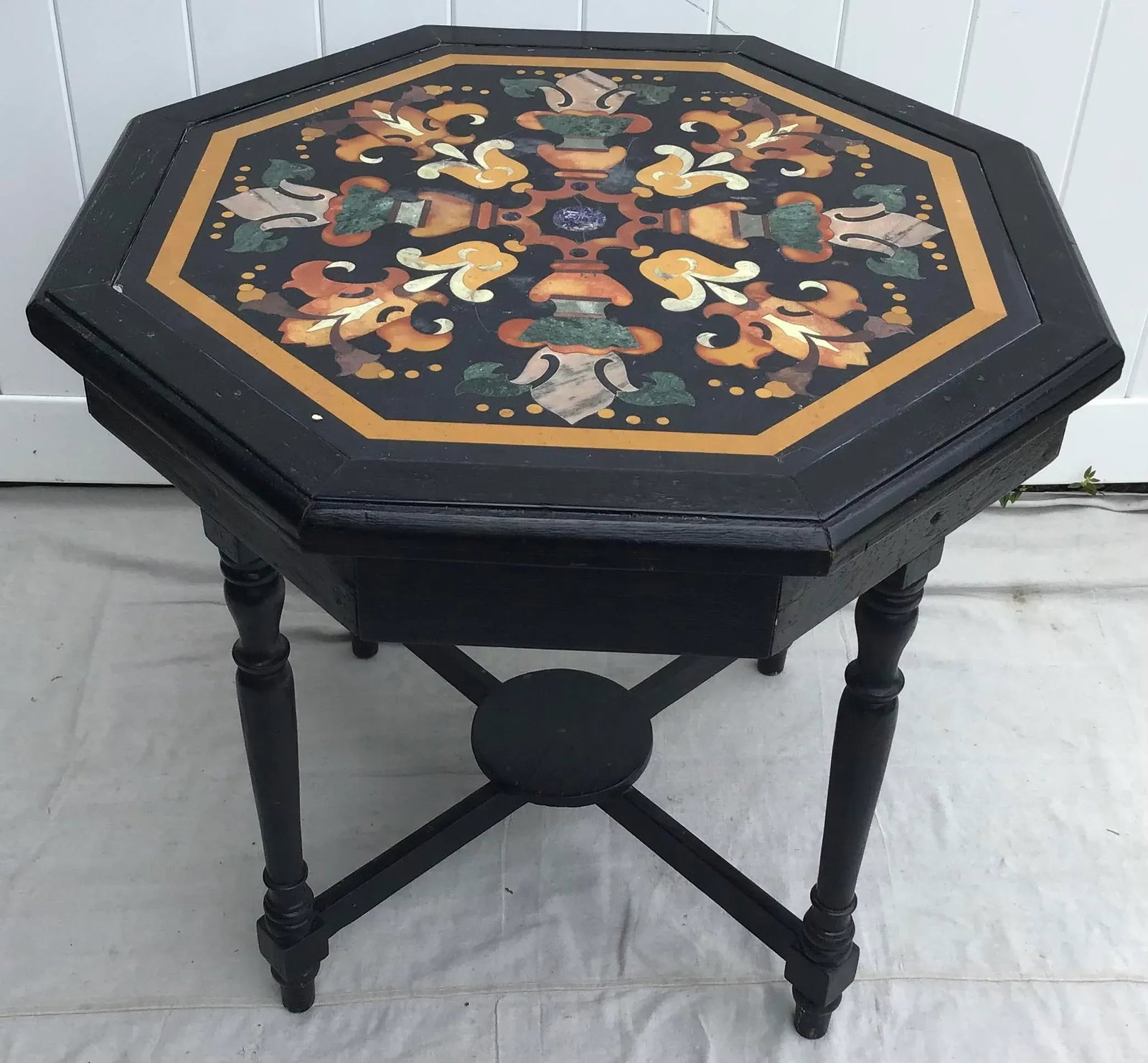 Antique Italian Pietra Dura Octagonal Center Table - 11