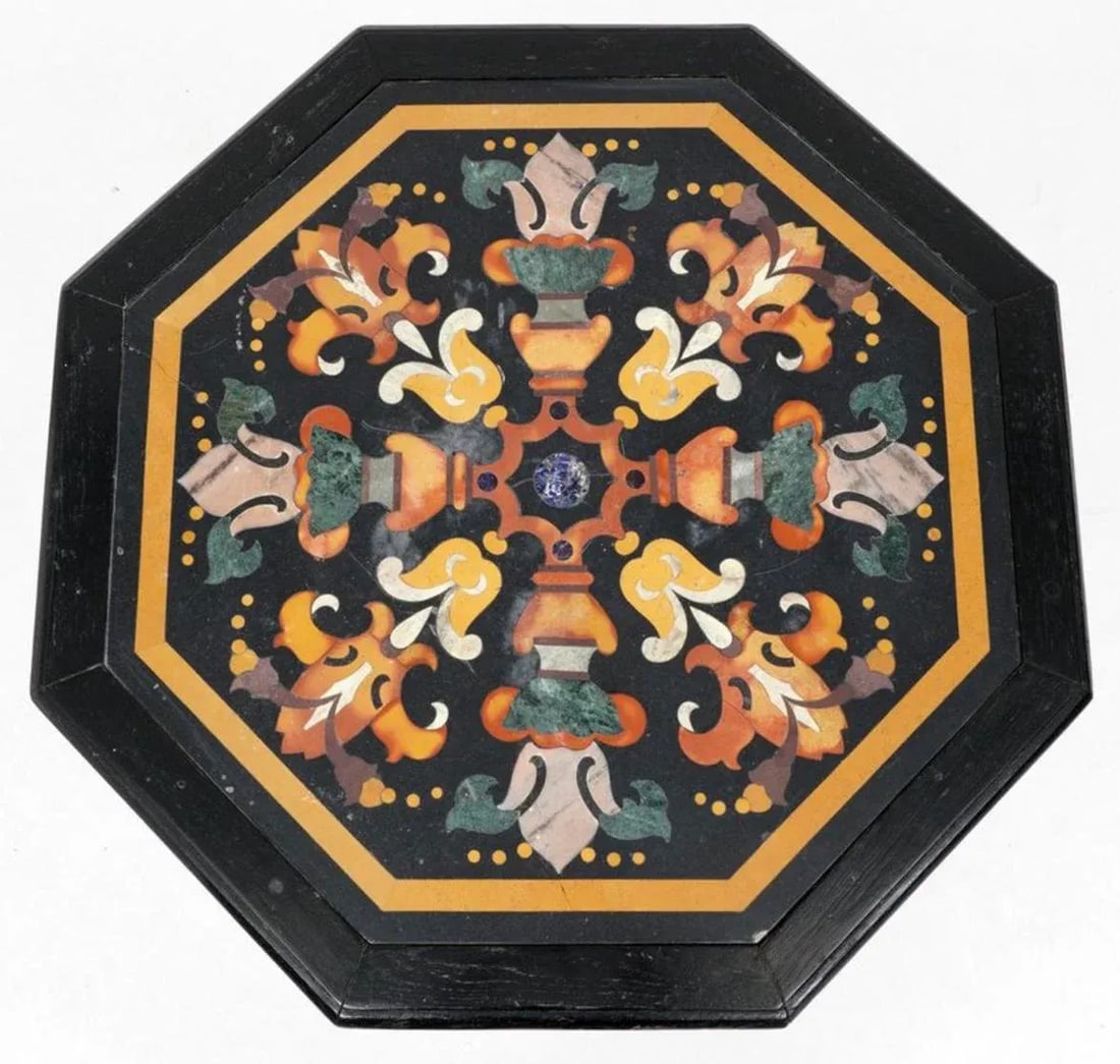 Antique Italian Pietra Dura Octagonal Center Table - 3