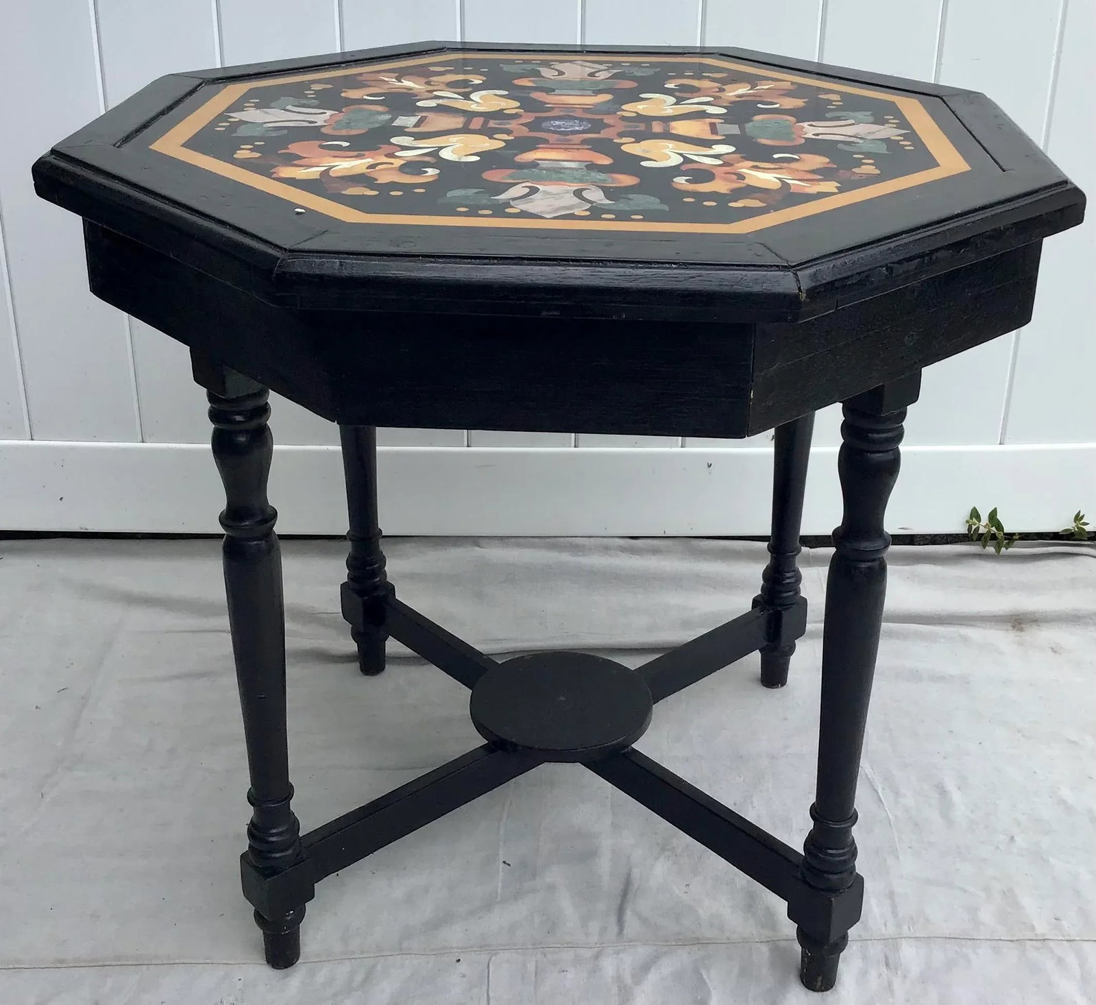 Antique Italian Pietra Dura Octagonal Center Table - 9