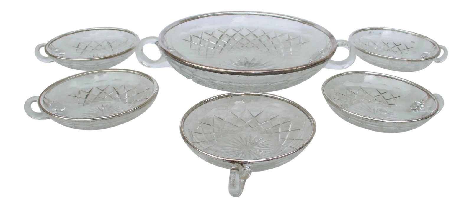 Antique Crystal & Silver Fruit Serving Set- 6 Pieces (1 of 6)