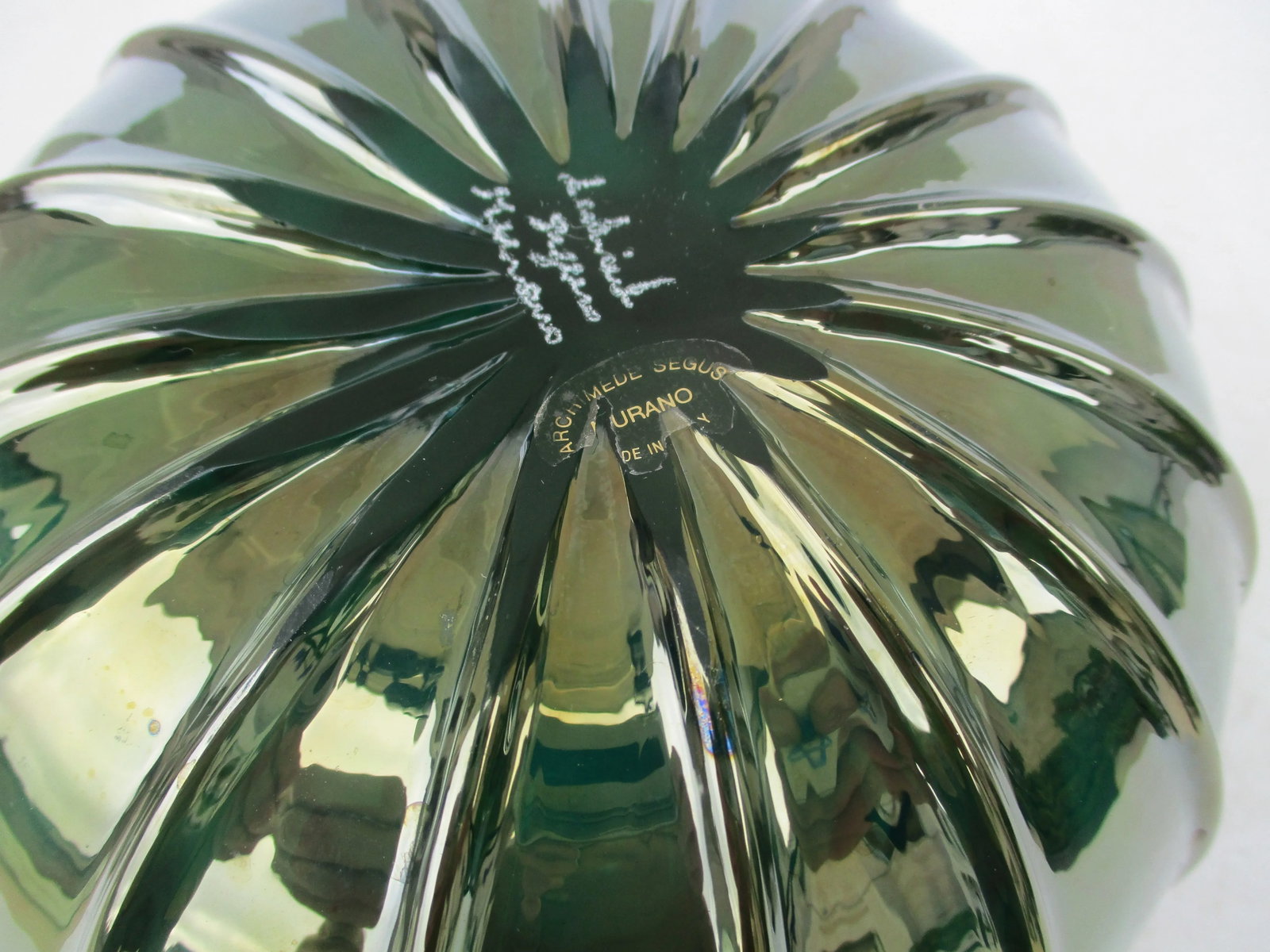 Vintage Mid 1990s' Archimede Seguso Signed Iridescence Bowl - 7