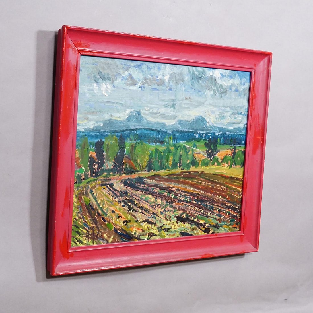 Alexander Michael Oil Painting of a Landscape With Field, 1975 - 2