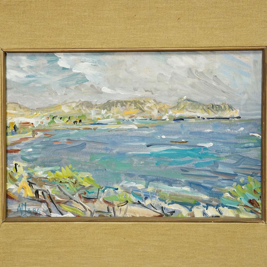 Alexander Michael Oil Painting of a Coastal Landscape in Moreira, Spain 1986 - 4