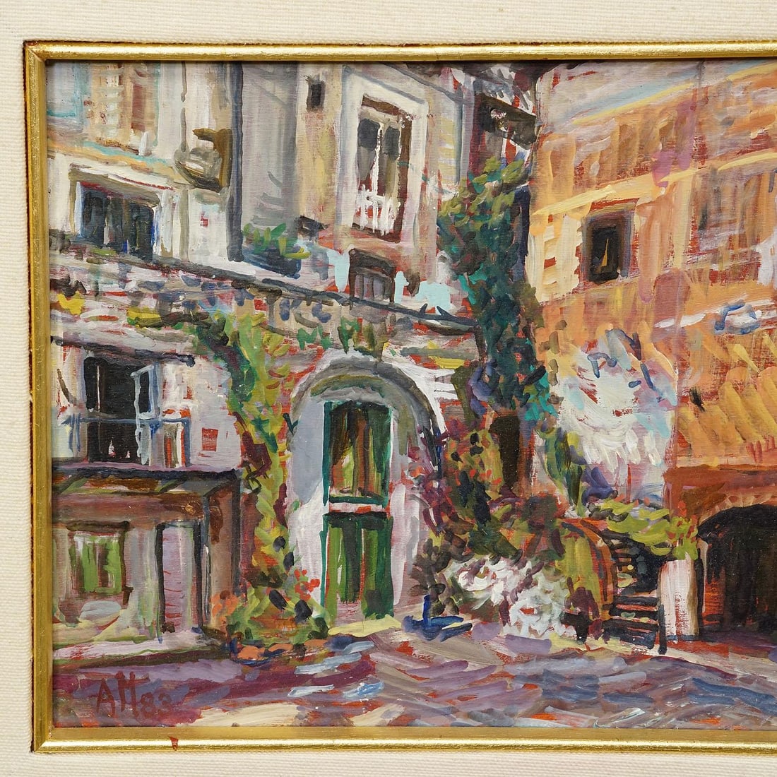 Alexander Michael Oil Painting of the Marketplace in S. Felice Circeo, 1983 - 6