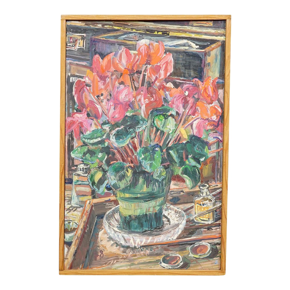 Alexander Michael Oil Painting of Cyclamen (Alpenveilchen), 1978 (1 of 7)