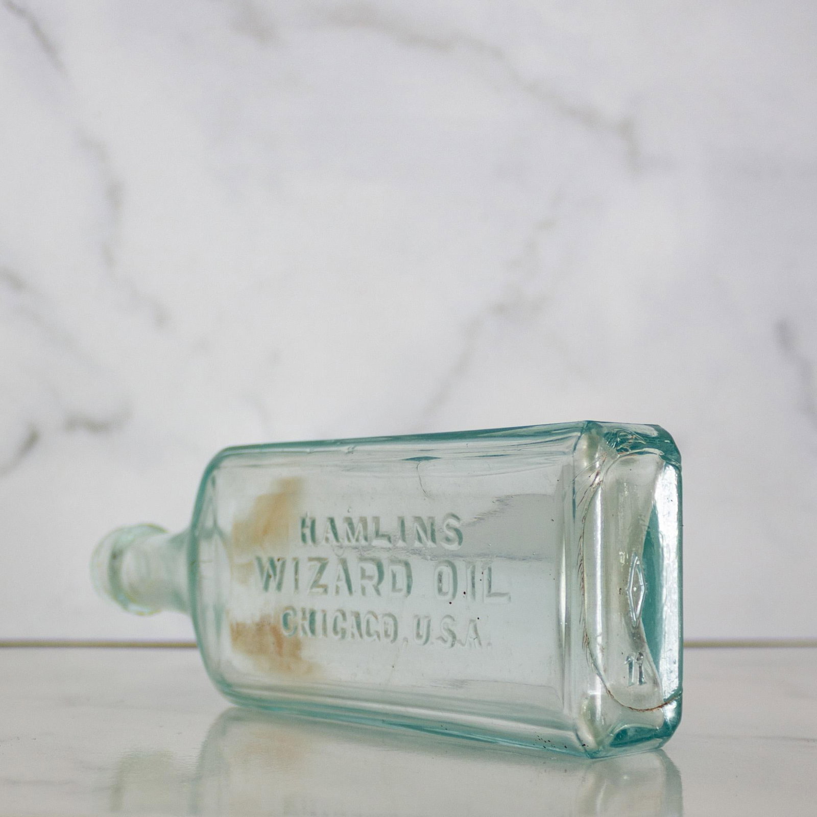Pair of American Antique Aqua Apothecary Bottles From Chicago and Lexington - 12