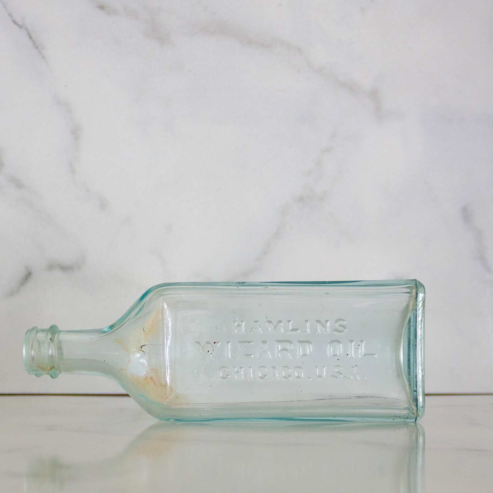 Pair of American Antique Aqua Apothecary Bottles From Chicago and Lexington - 14
