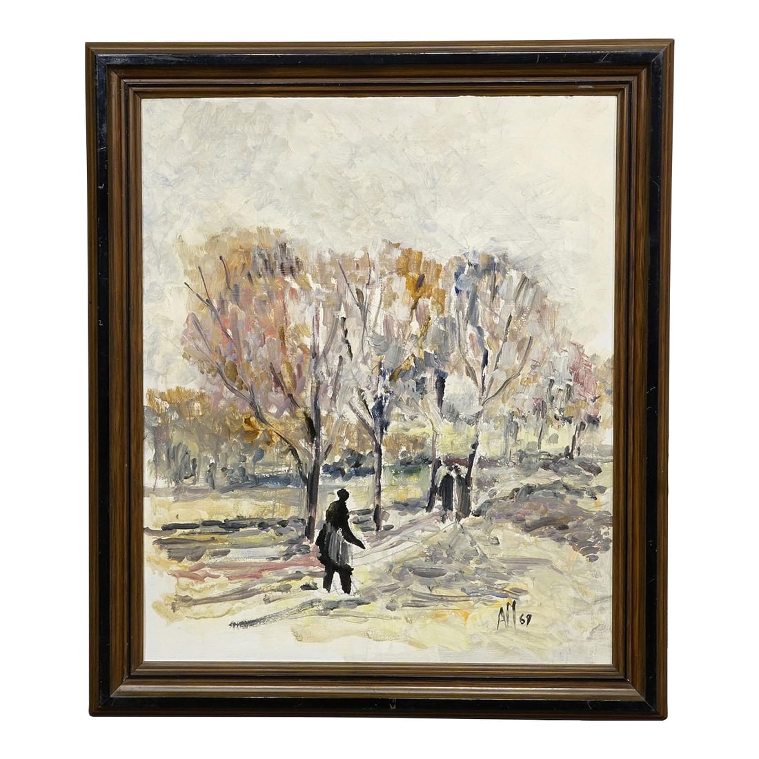 Alexander Michael Oil Painting of an Autumn Walk in a Park, 1969 (1 of 6)