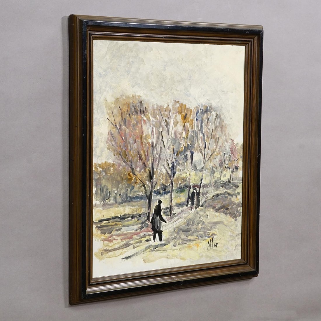 Alexander Michael Oil Painting of an Autumn Walk in a Park, 1969 - 2