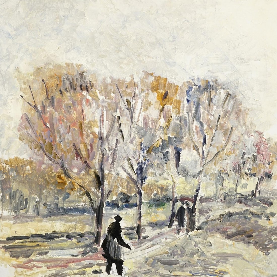 Alexander Michael Oil Painting of an Autumn Walk in a Park, 1969 - 3