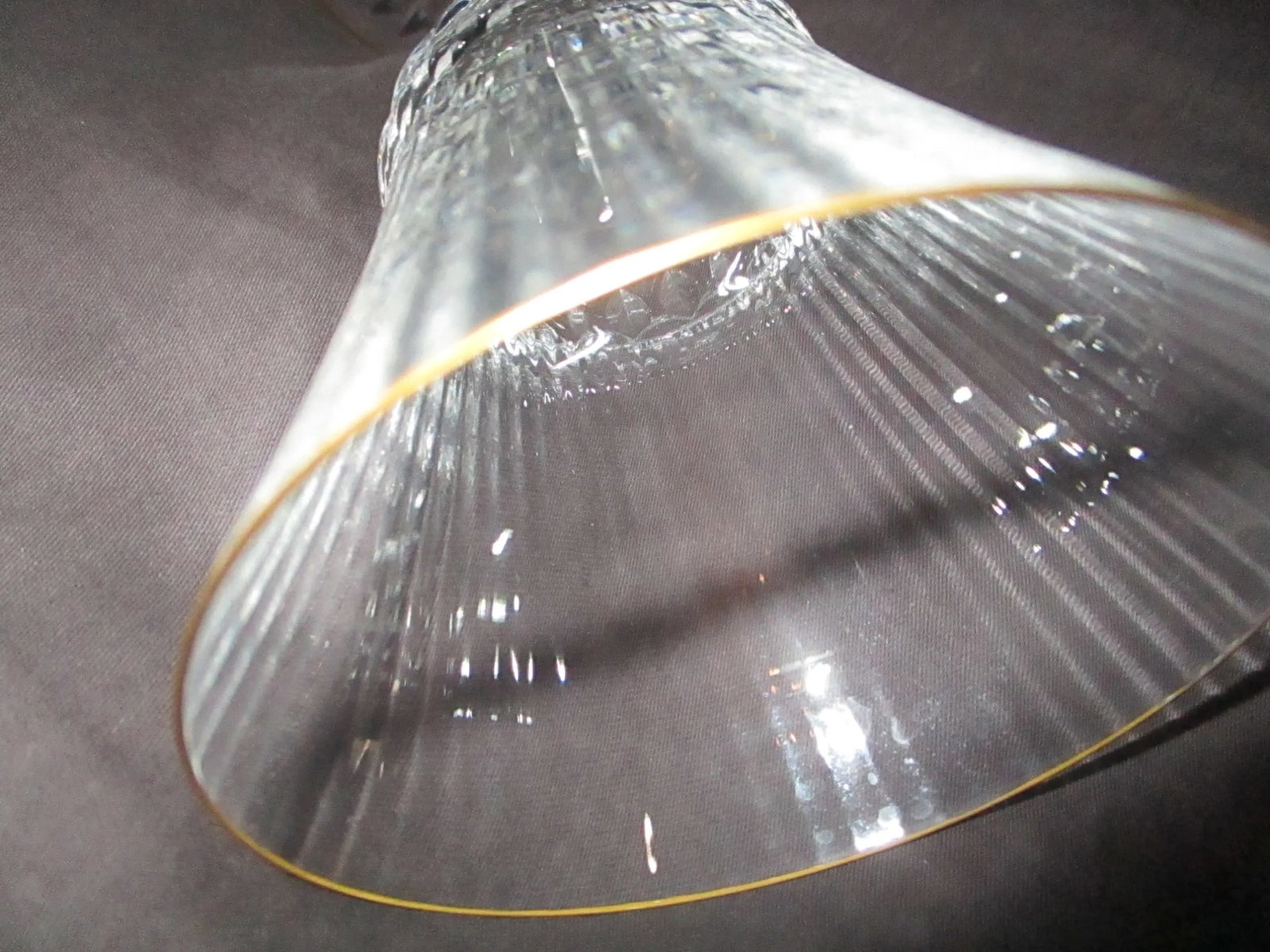 Vintage Saint Louis Crystal Apollo Gold Rim Goblets #3- Set of 5 - 2
