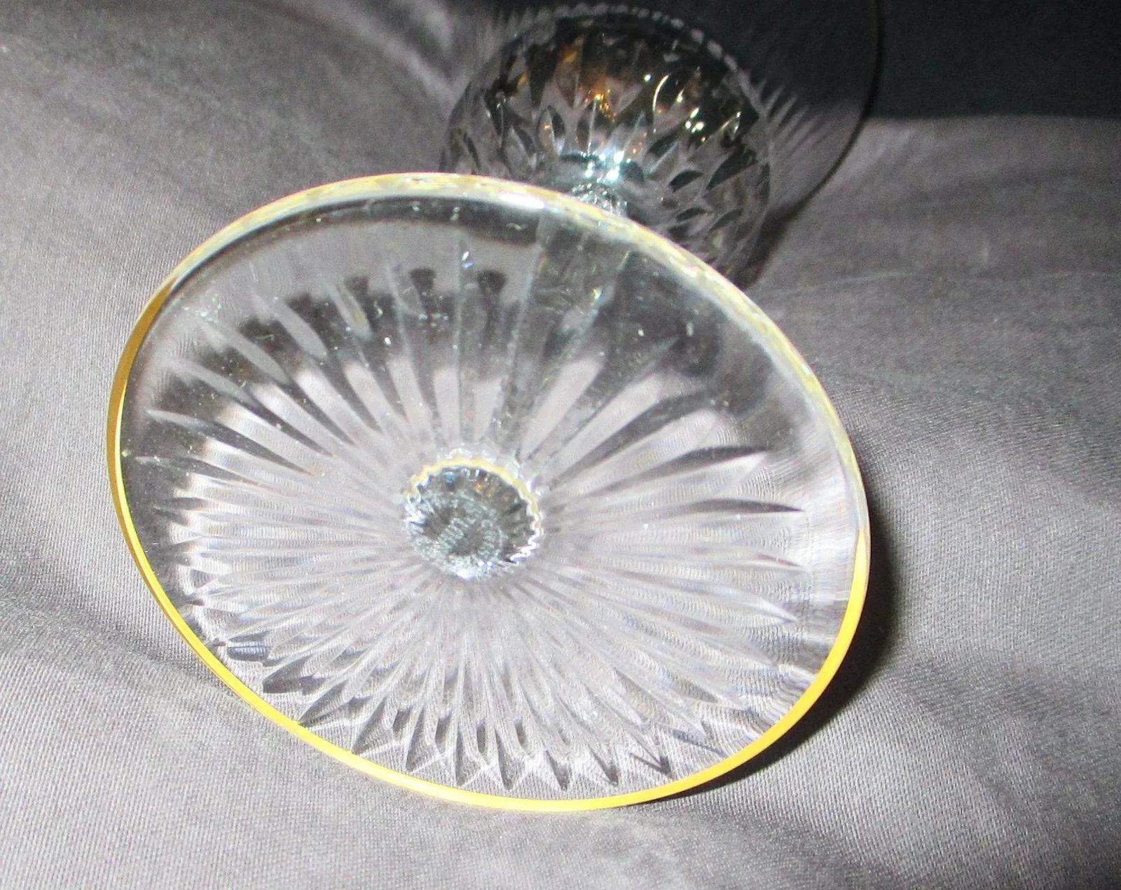 Vintage Saint Louis Crystal Apollo Gold Rim Goblets #3- Set of 5 - 3