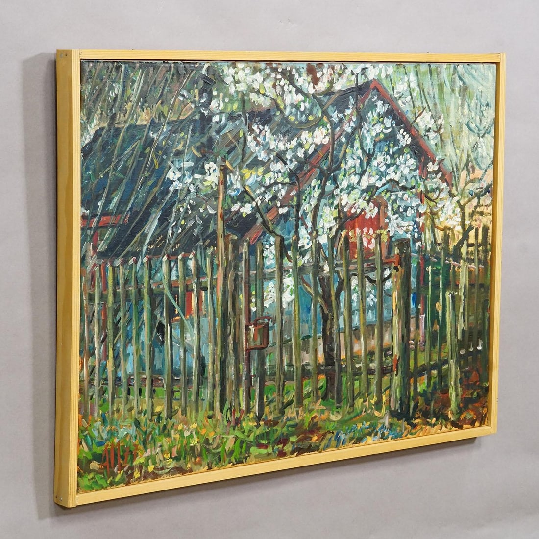 Cottage in Geilertshausen, 1977 – Oil Painting by Alexander Michael - 2