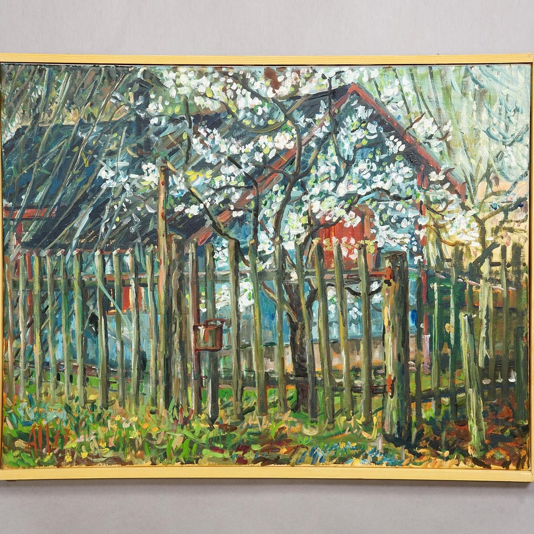 Cottage in Geilertshausen, 1977 – Oil Painting by Alexander Michael - 3