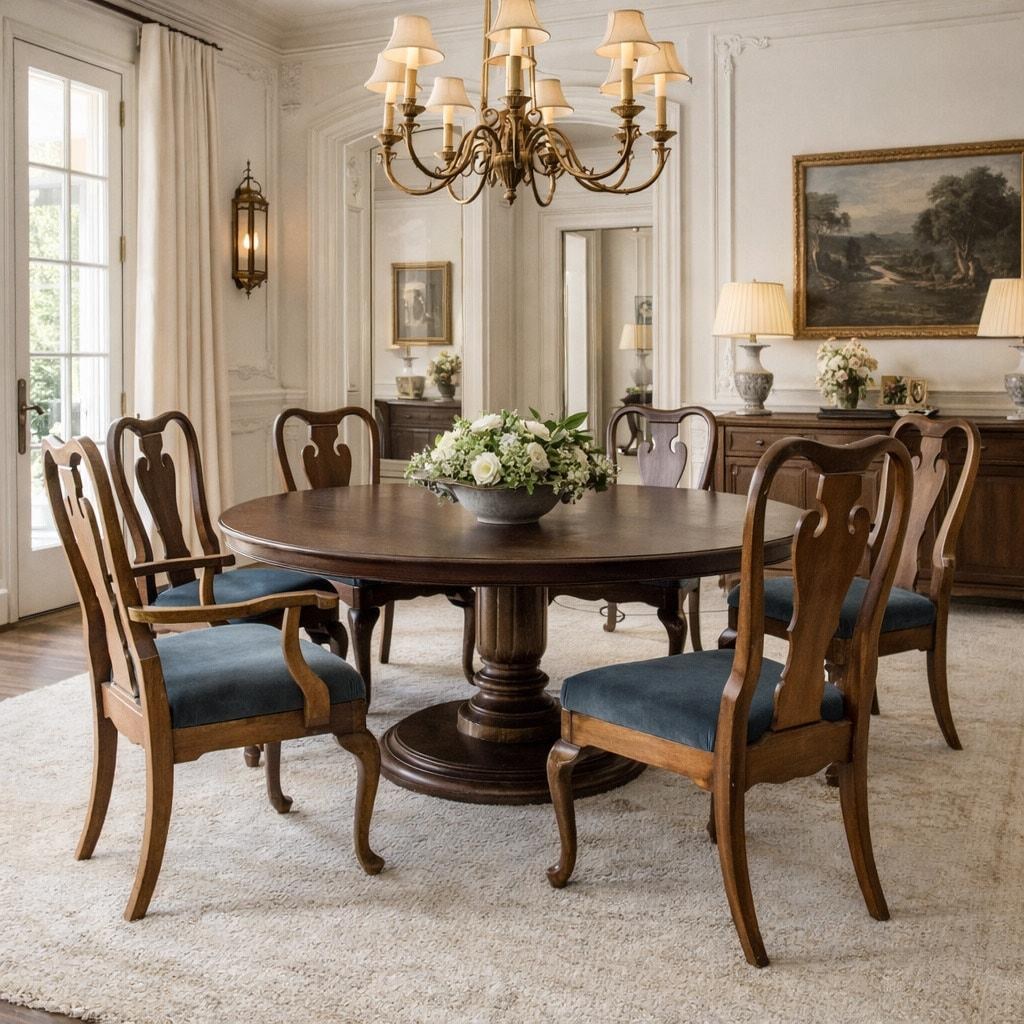Late 20th Century Set of Six Thomasville Queen Anne Walnut Dining Chairs - 12