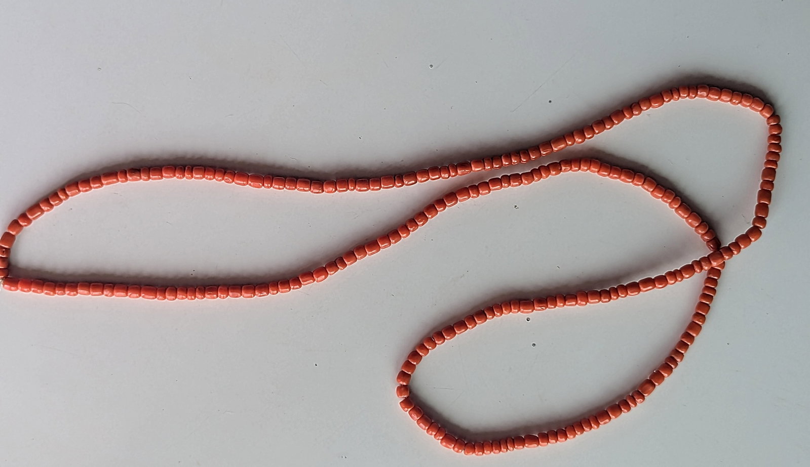 MId-Century 43" Coral Beaded Necklace, Elegant Simplicity - 2