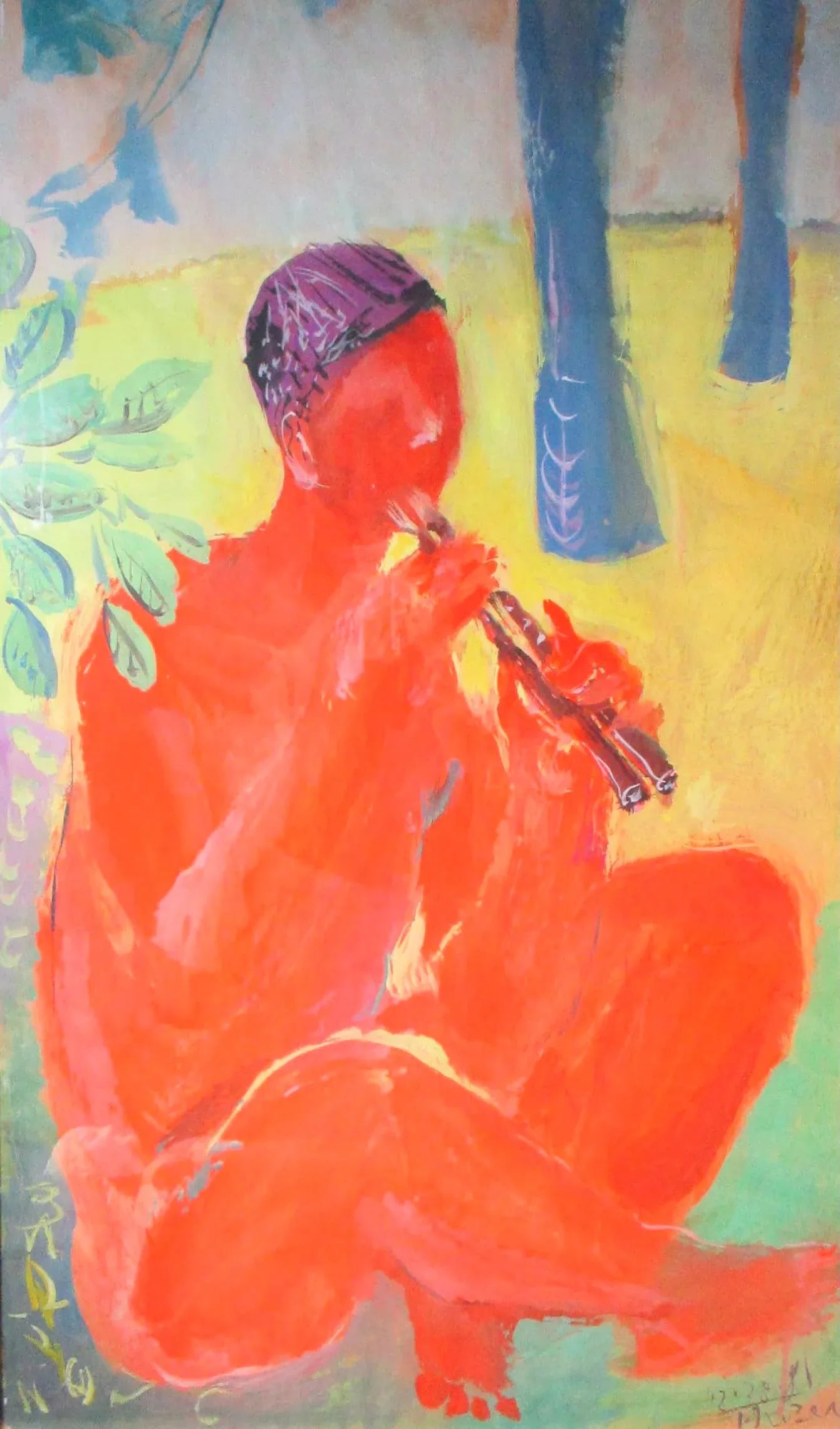 1981 Fauvist Style Figurative Male Nude Watercolor Paintings, Framed - a Pair - 6