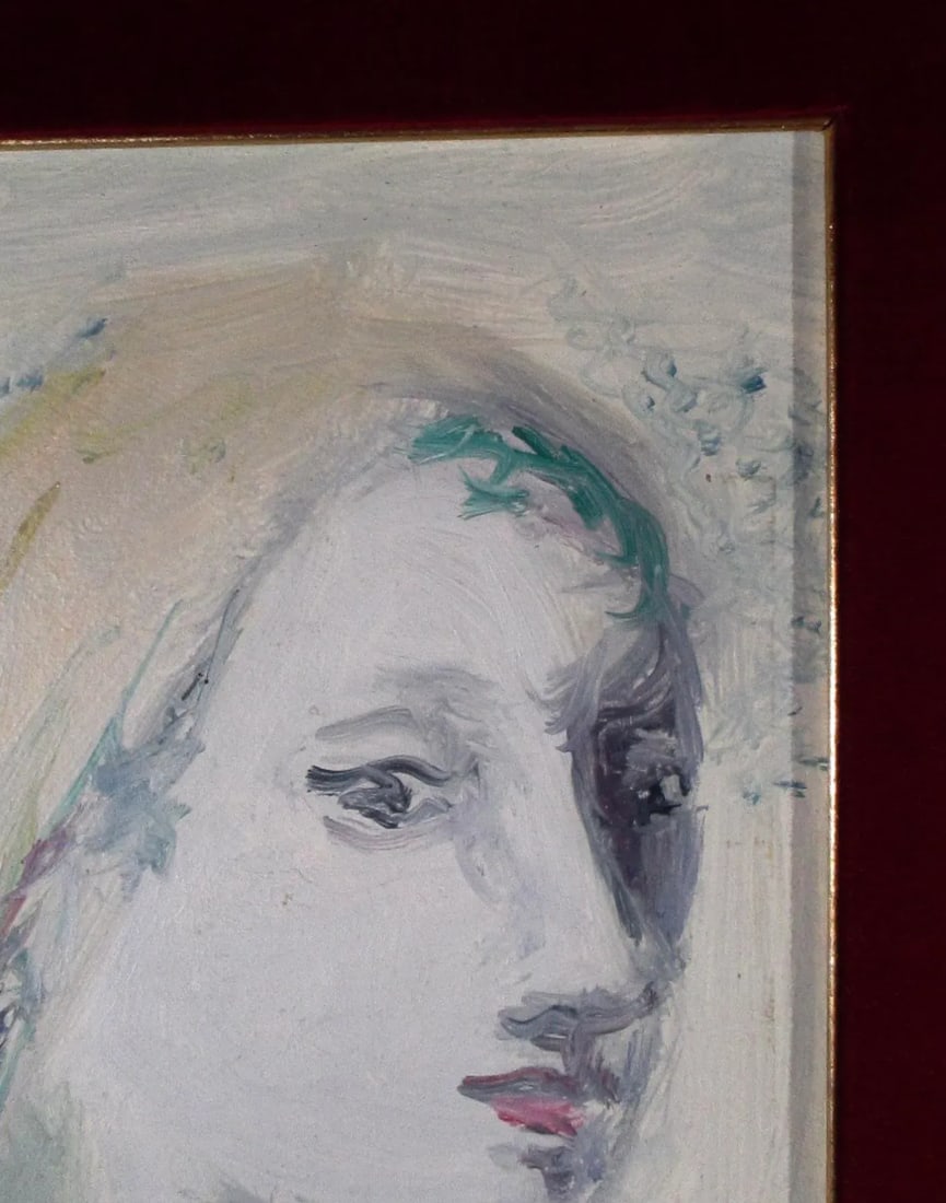 Late 20th Century Italian Expressionist Style Portrait Painting of a Lady, Framed - 3