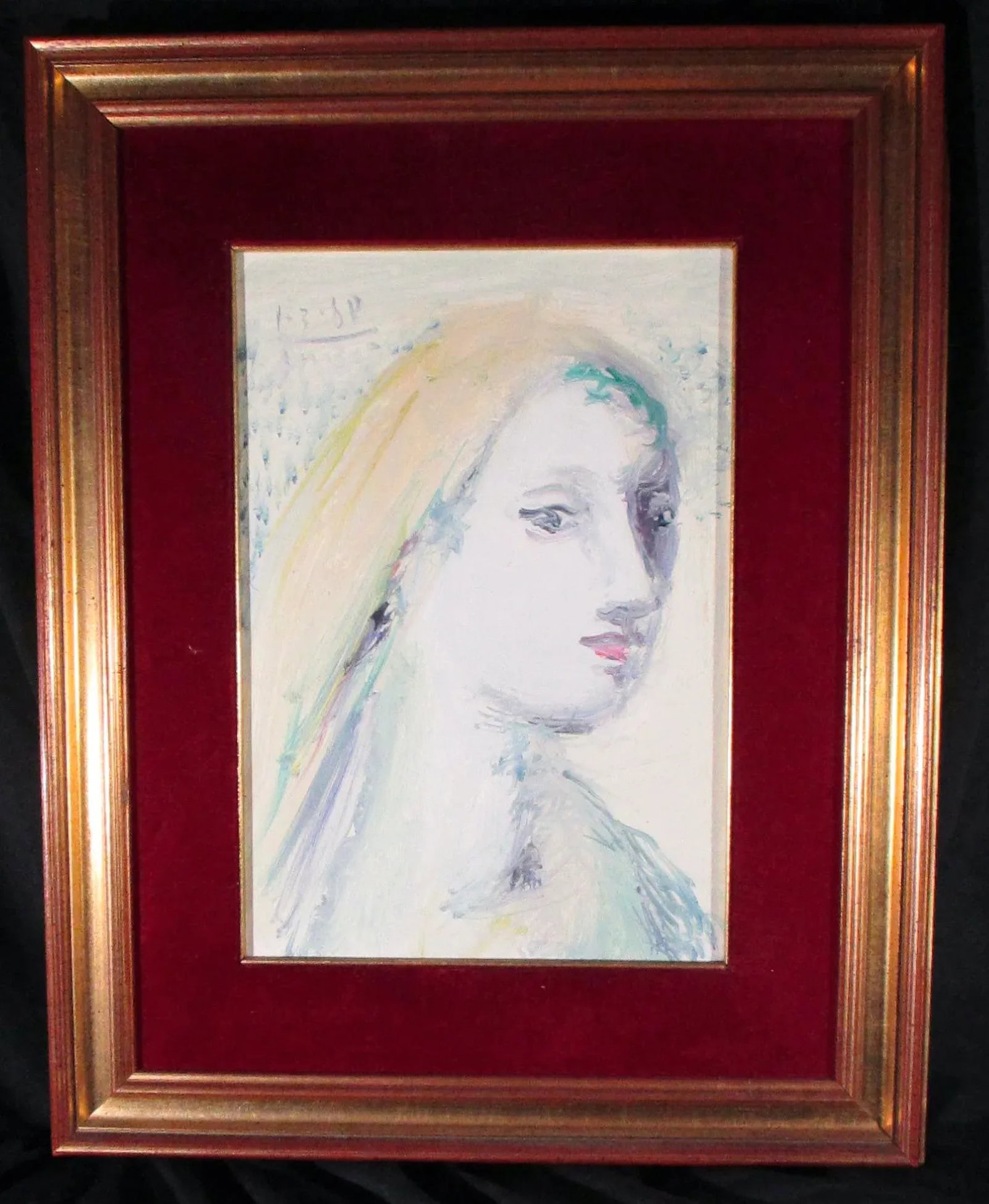 Late 20th Century Italian Expressionist Style Portrait Painting of a Lady, Framed - 7