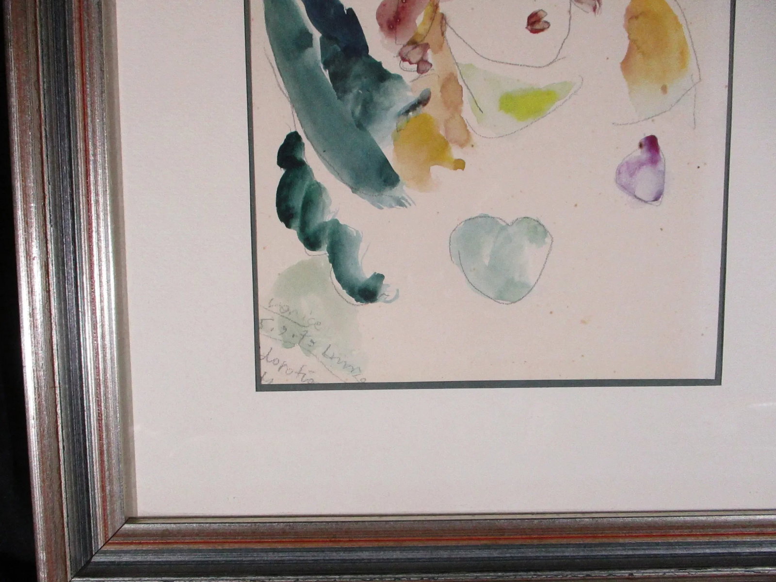 1975 Abstract Figurative Watercolor Painting, Framed - 6