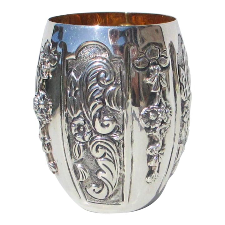 Sterling Silver and Gilt Wash Interior Barrel Beaker Aka "Mint Julep" (1 of 6)
