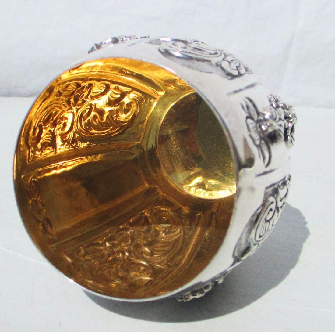 Sterling Silver and Gilt Wash Interior Barrel Beaker Aka "Mint Julep" - 4