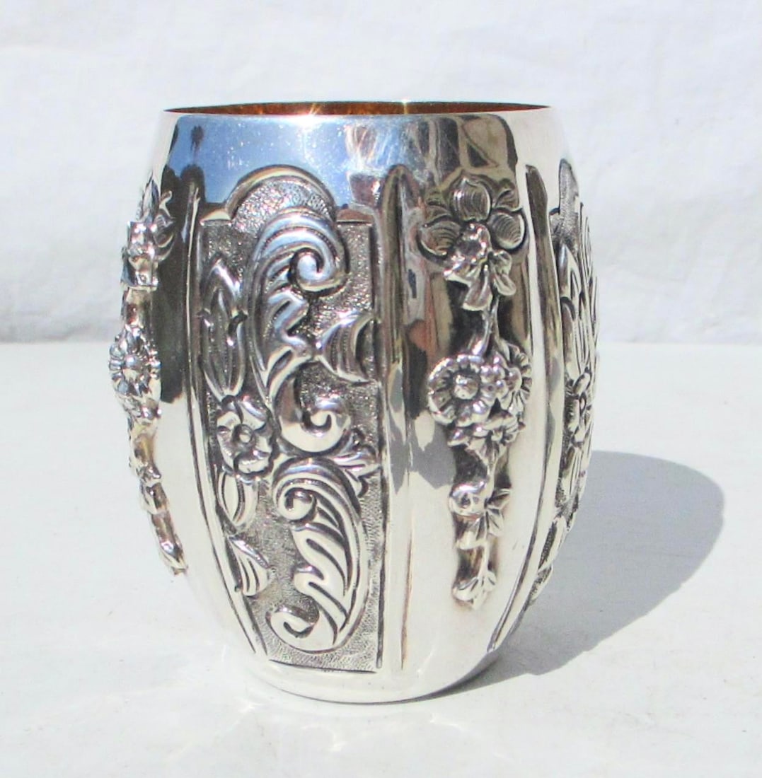 Sterling Silver and Gilt Wash Interior Barrel Beaker Aka "Mint Julep" - 6