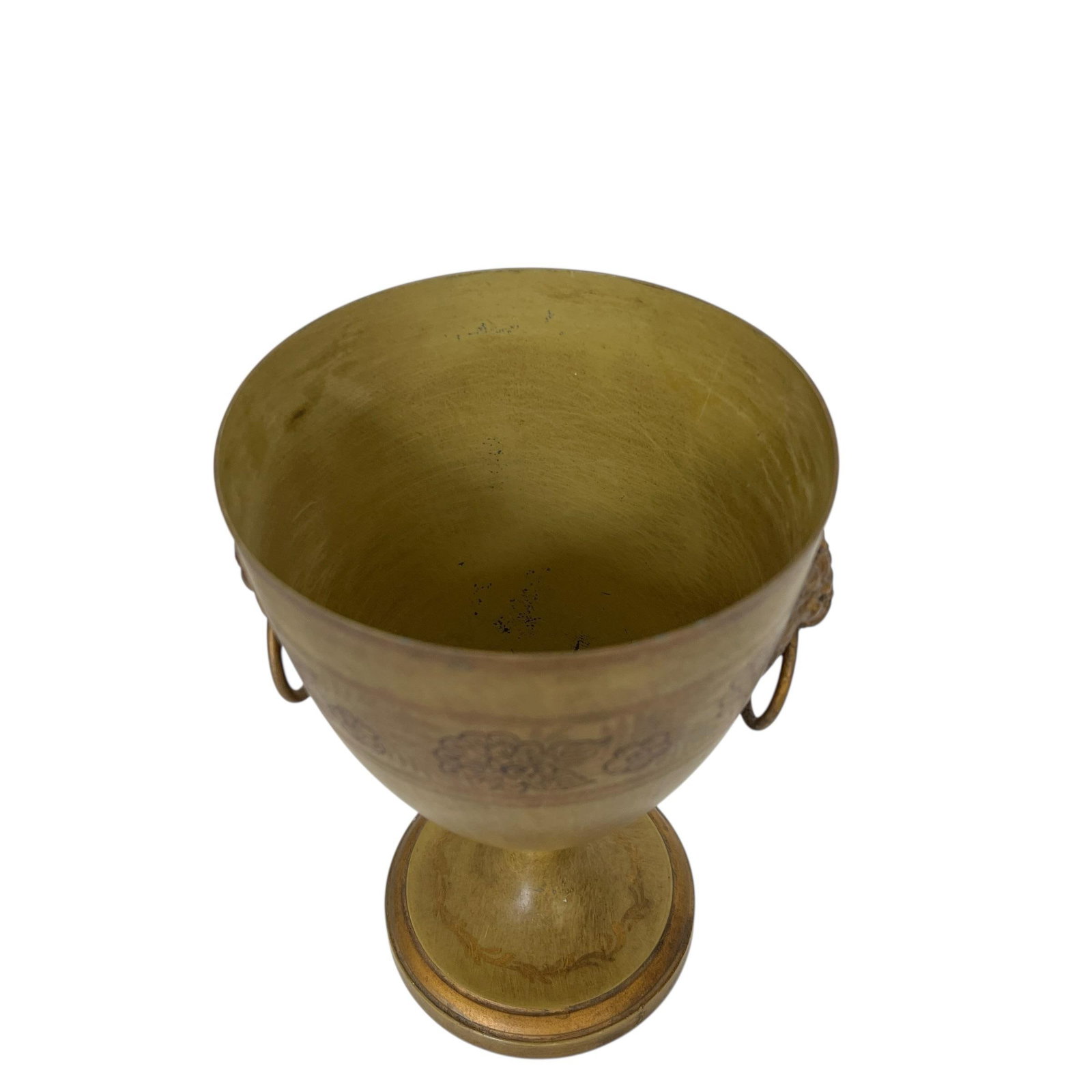 Vintage Mottahedeh Design Made in France Trophy Cache Pot With Lions Head Knockers. - 4