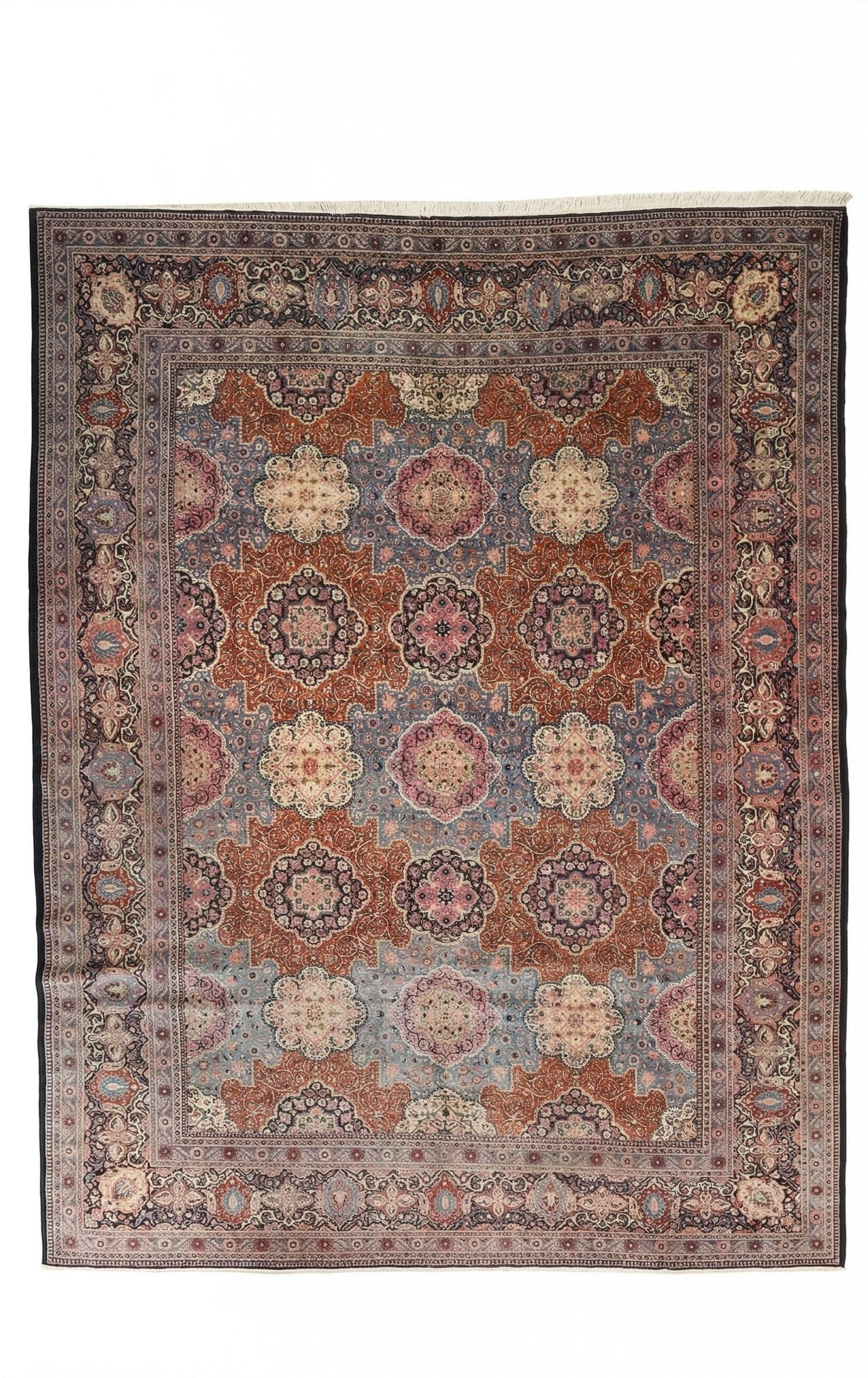 Antique Persian Dabir Kashan Rug 10'2" X 13'8" - 2