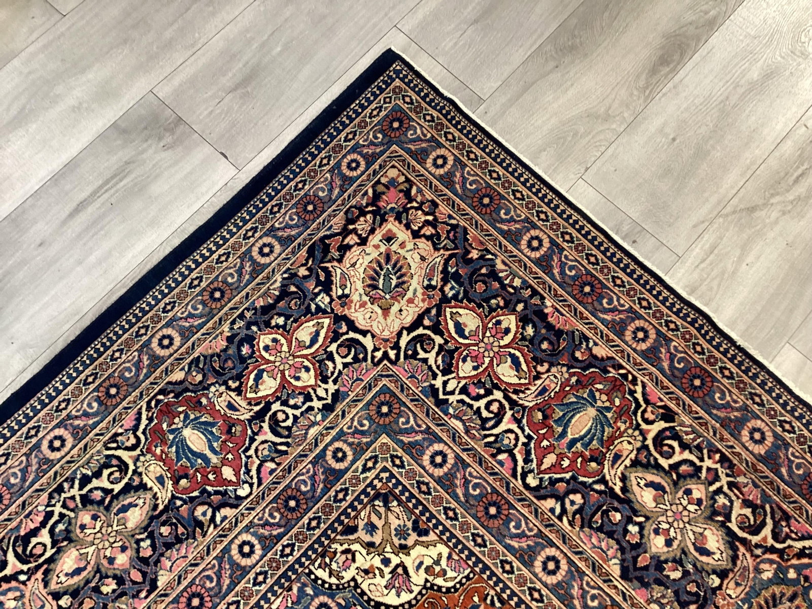 Antique Persian Dabir Kashan Rug 10'2" X 13'8" - 5