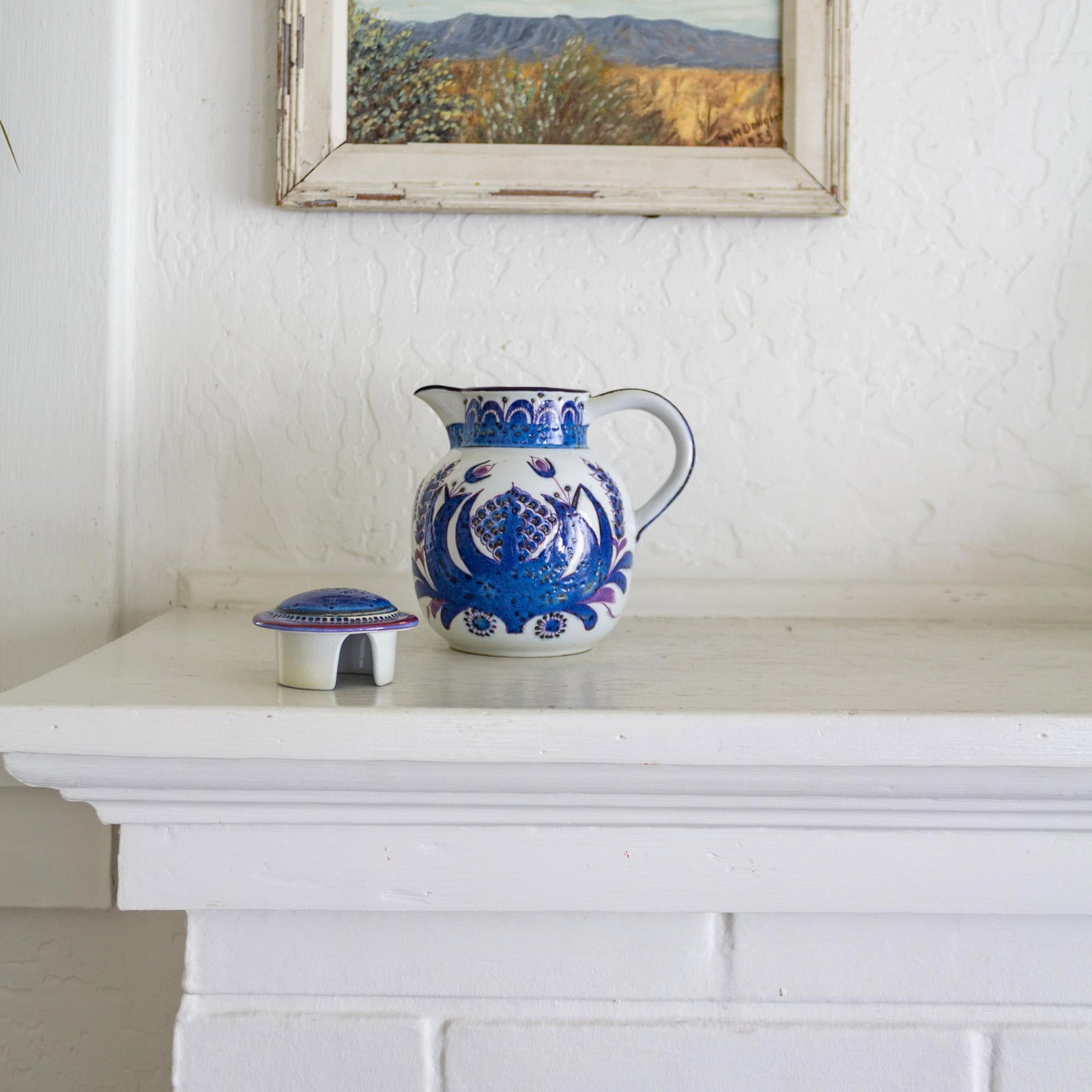 1960s Royal Copenhagen Denmark Faience Porcelain Tenera Pitcher by Berte Jessen - 15