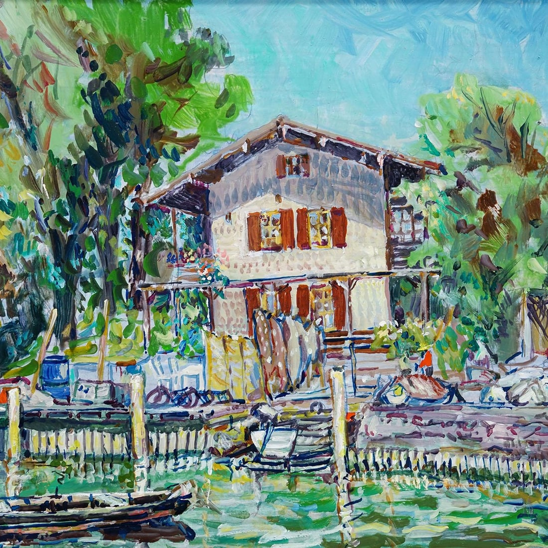 Oil Painting by Alexander Michael - Haeus'l Frauenchiemsee 1994 - 6