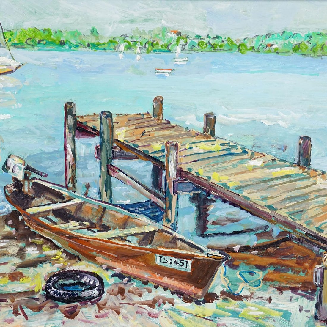 Oil Painting by Alexander Michael - Fraueninsel, Jetty, 1994 - 5