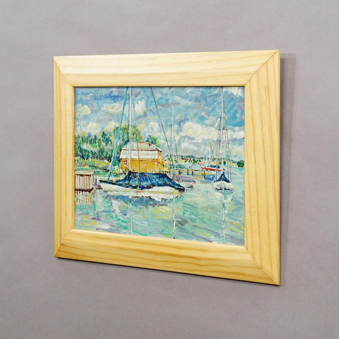 Oil Painting by Alexander Michael - Boathouse, Lake Chiemsee, 1994 - 3