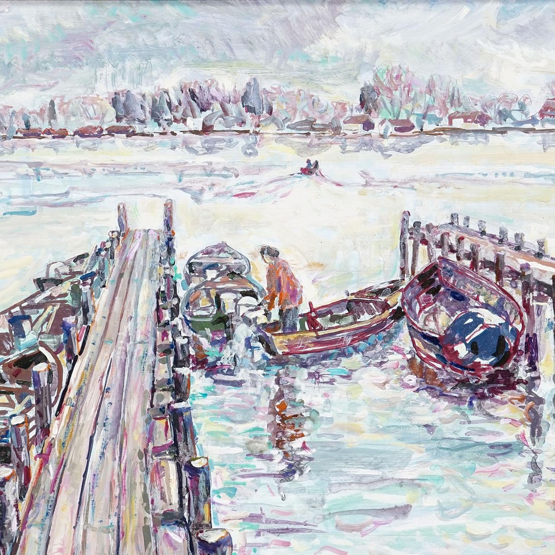 Oil Painting by Alexander Michael - 'Return to the Island', Lake Chiemsee - 5