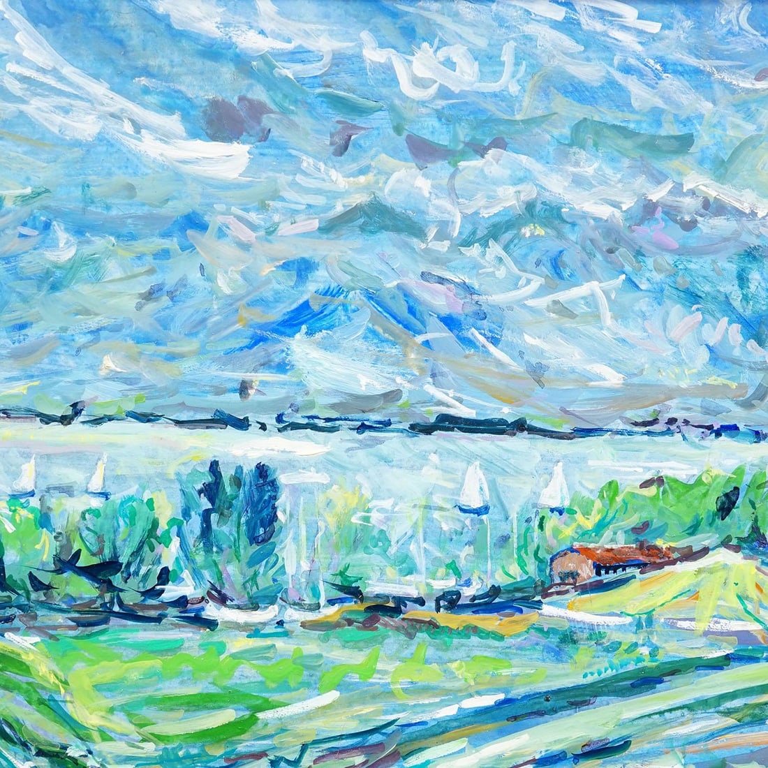 Gollenshausen, Lake Chiemsee – Oil Painting by Alexander Michael, 1994 - 5